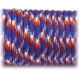 Paracord Type III 550, red blue white camo #023